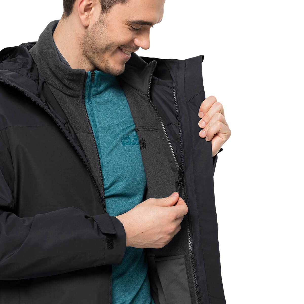 Jack Wolfskin Herren Taubenberg 3in1 Jkt M Jacket, Schwarz, XXL EU