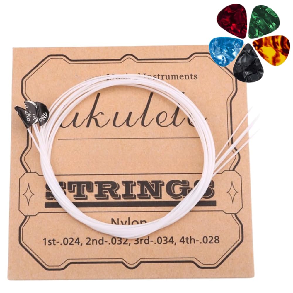 Flare Ukulele Strings Set of 4 Nylon Replacement Strings for Soprano, Concert & Tenor (21" 23" 26") – Full Set 1-A, 2-E, 3-C, 4-G with 5 Bonus Picks-image-21