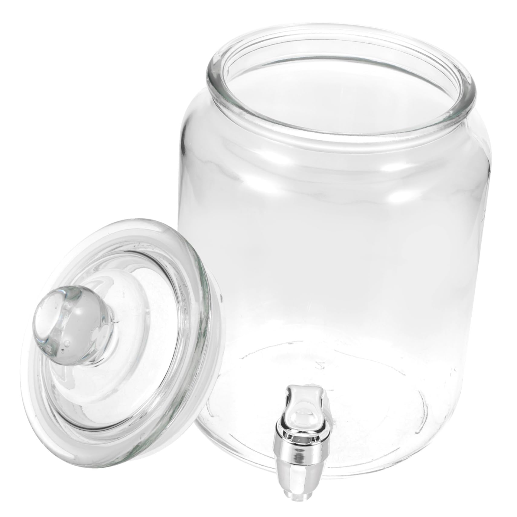 Distributeur de Boissons pour Conserver Jus et Vin avec Robinet en Verre Design Clair et Pratique Bocal à Vin Scellé Facilement