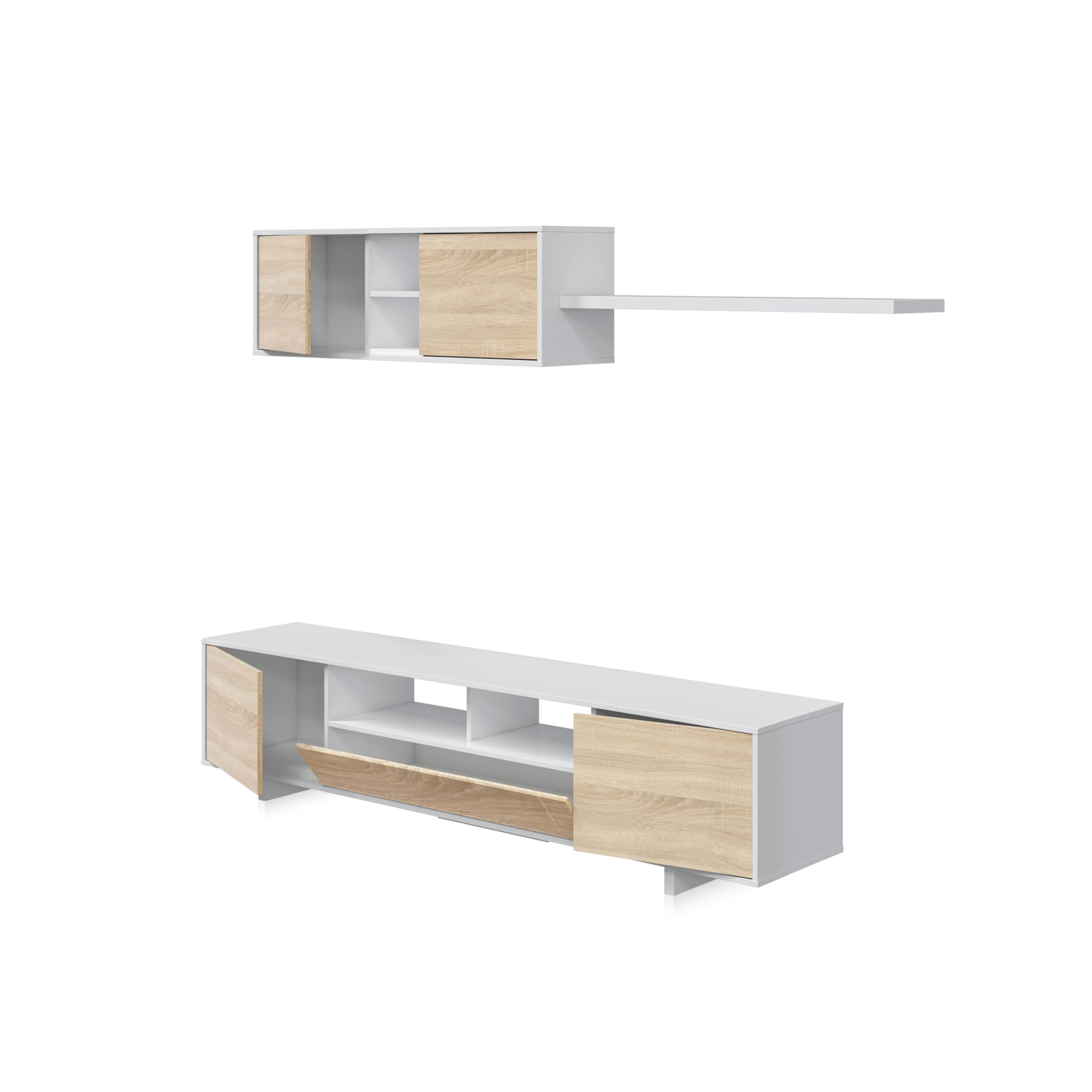 Habitdesign Mueble Salón Belus Estilo Nórdico 200x41 cm