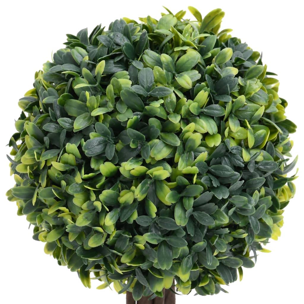 vidaXL 2X Plantas de Boj Artificial Forma Bola Maceta Adorno Árbol Topiario Planta Decoración Jardinera Macetero Jardín Patio Exterior Verde 41 cm