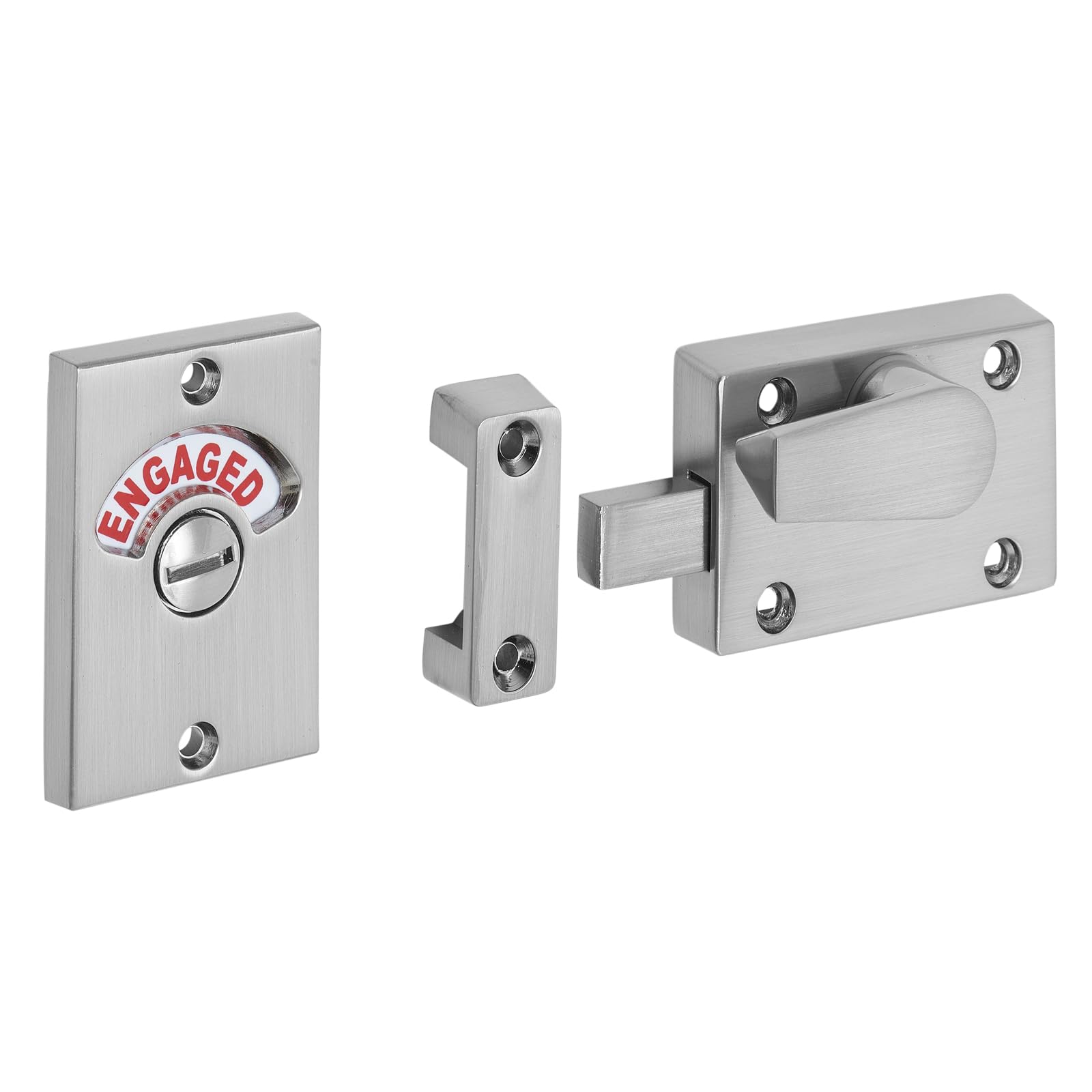 Vacant Engaged Toilet Cubicle Lock with Satin Finish