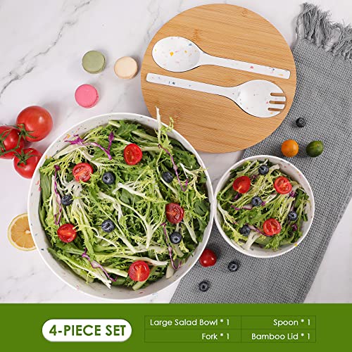 Ecoway Melamine Salad Bowl With Bamboo Lid & Servers thumb #4