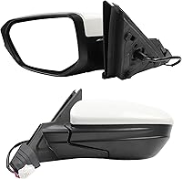 Vista 10 de Dasbecan Espejo lateral derecho del lado del pasajero compatible con Honda Civic 2016-2021, vidrio eléctrico no calentado, plegable manual, pintura