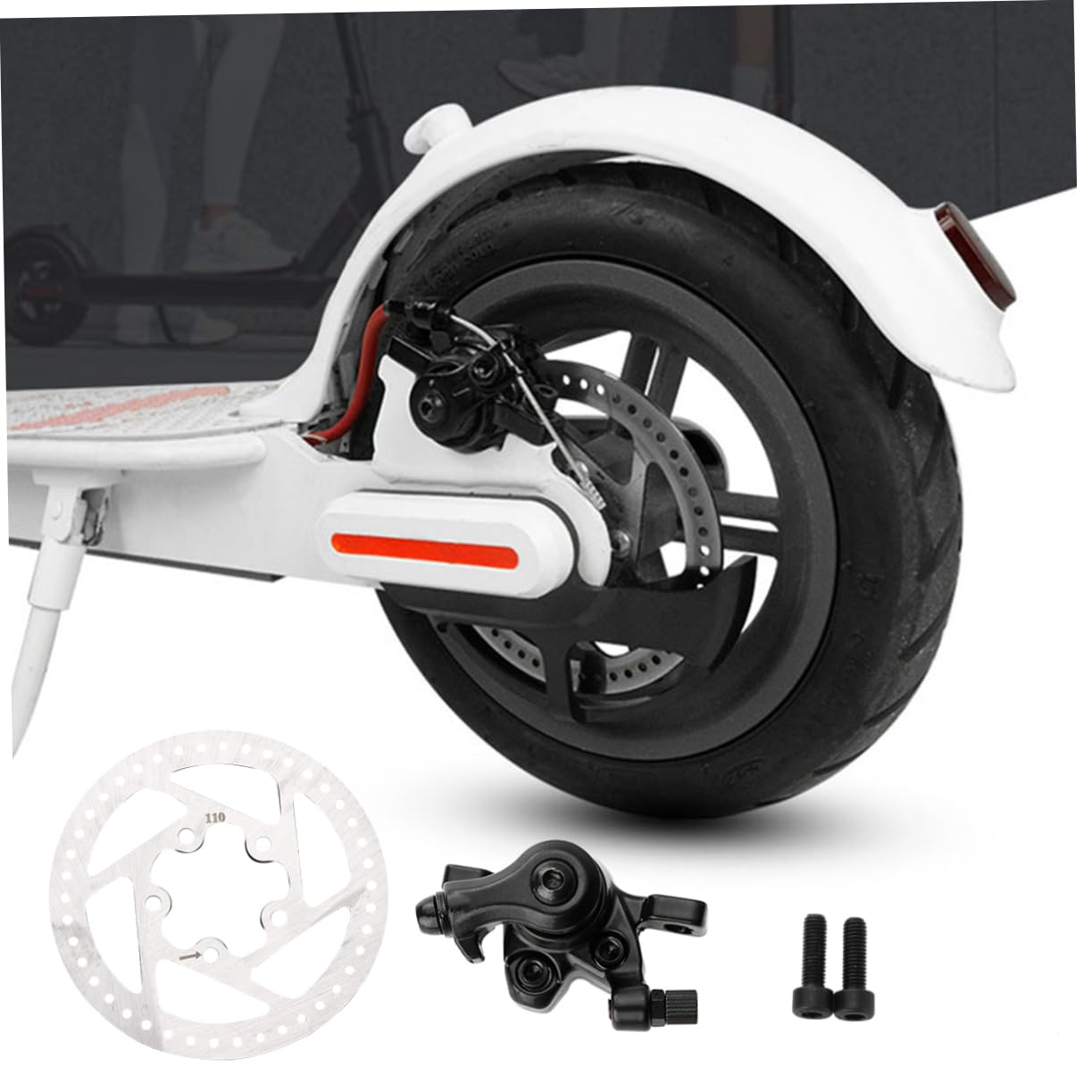 YARNOW Kit Freno a Disco per Scooter M365, Bianco Metallo | Ricambio per Pezzo Danneggiato o Usurato, Robusto e Facile da Installare, Accessorio Monopattino Elettrico