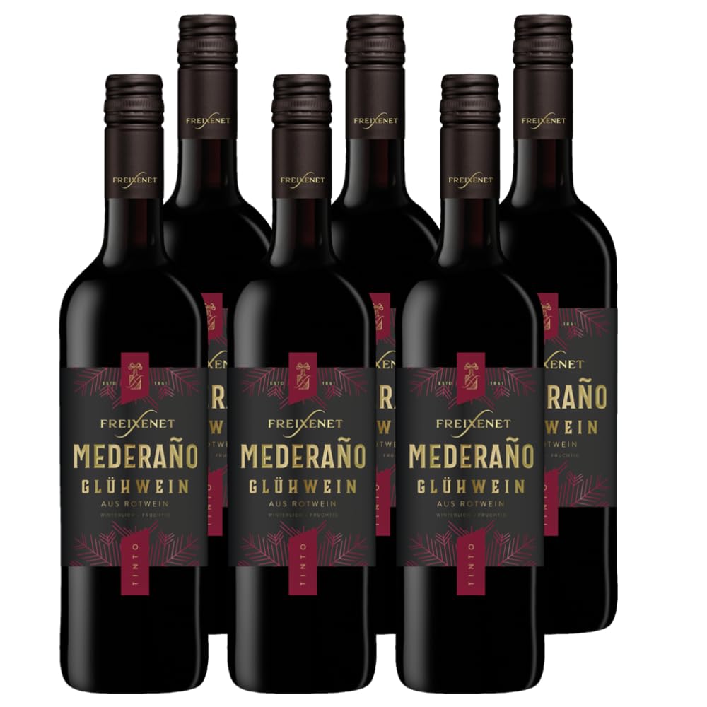 Freixenet Mederaño Glühwein Rot Lieblich (6 x 0,75 l) fruchtig-würziger roter Glühwein; als Geschenk zu Weihnachten oder Adventszeit; für Feuerzangenbowle; auf den Christkindl-Markt, Weihnachtsmarkt