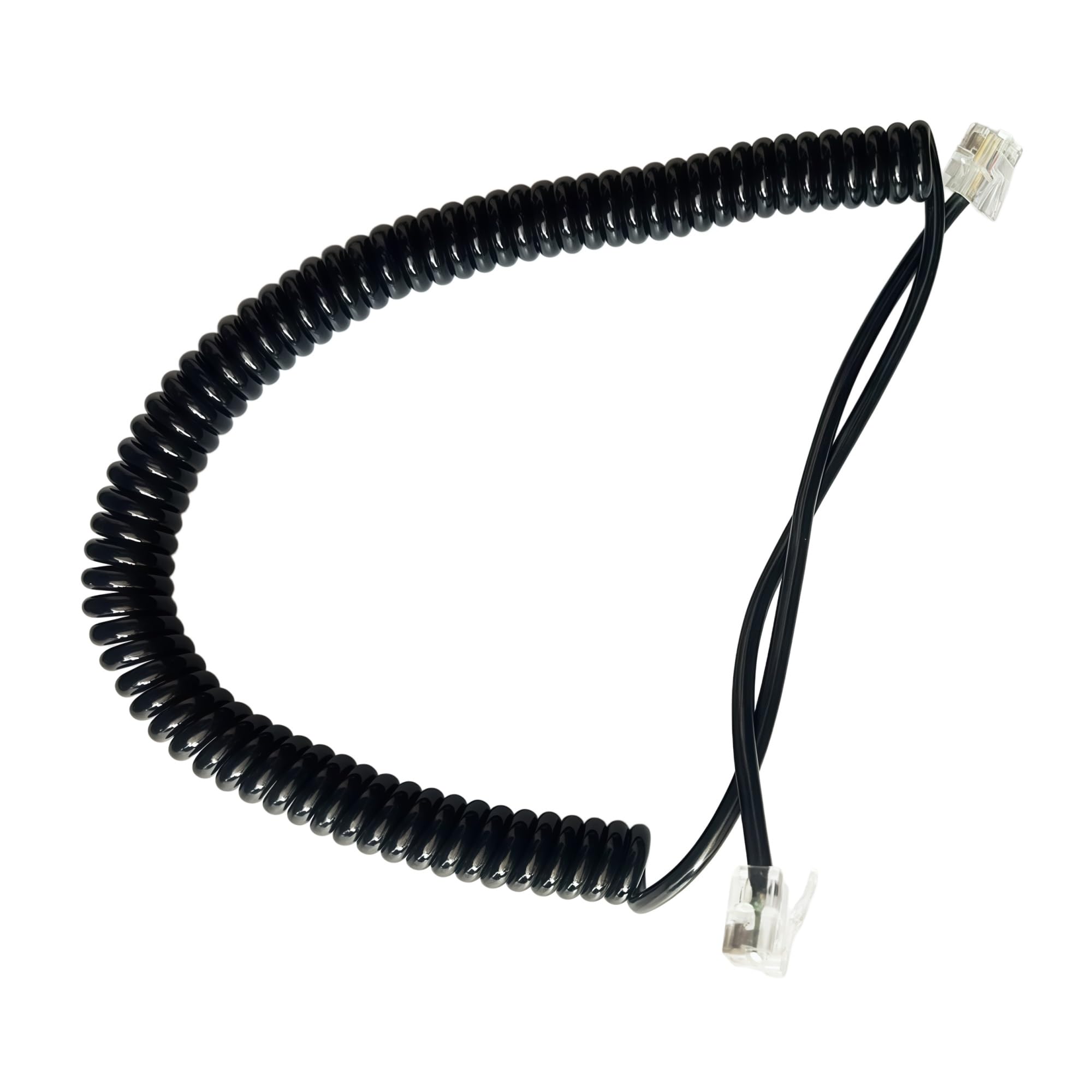 Generico Cavo telefonico a Spirale in Rame Puro a 6 conduttori Cavo di Collegamento in Materiale PU Estensibile Senza Rumore per