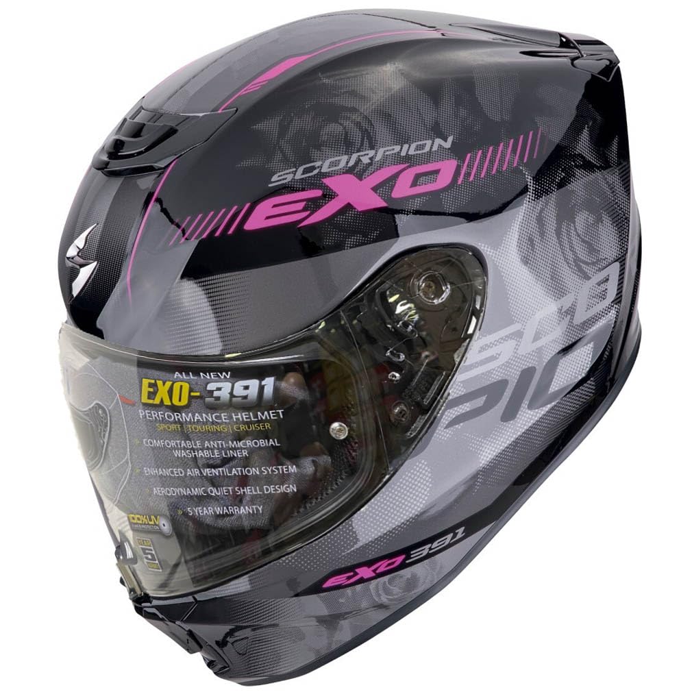 Scorpion Exo-391 AVA Rosa | Casco de Moto Integral Unisex Hombre y Mujer Homologado ECE 22.06