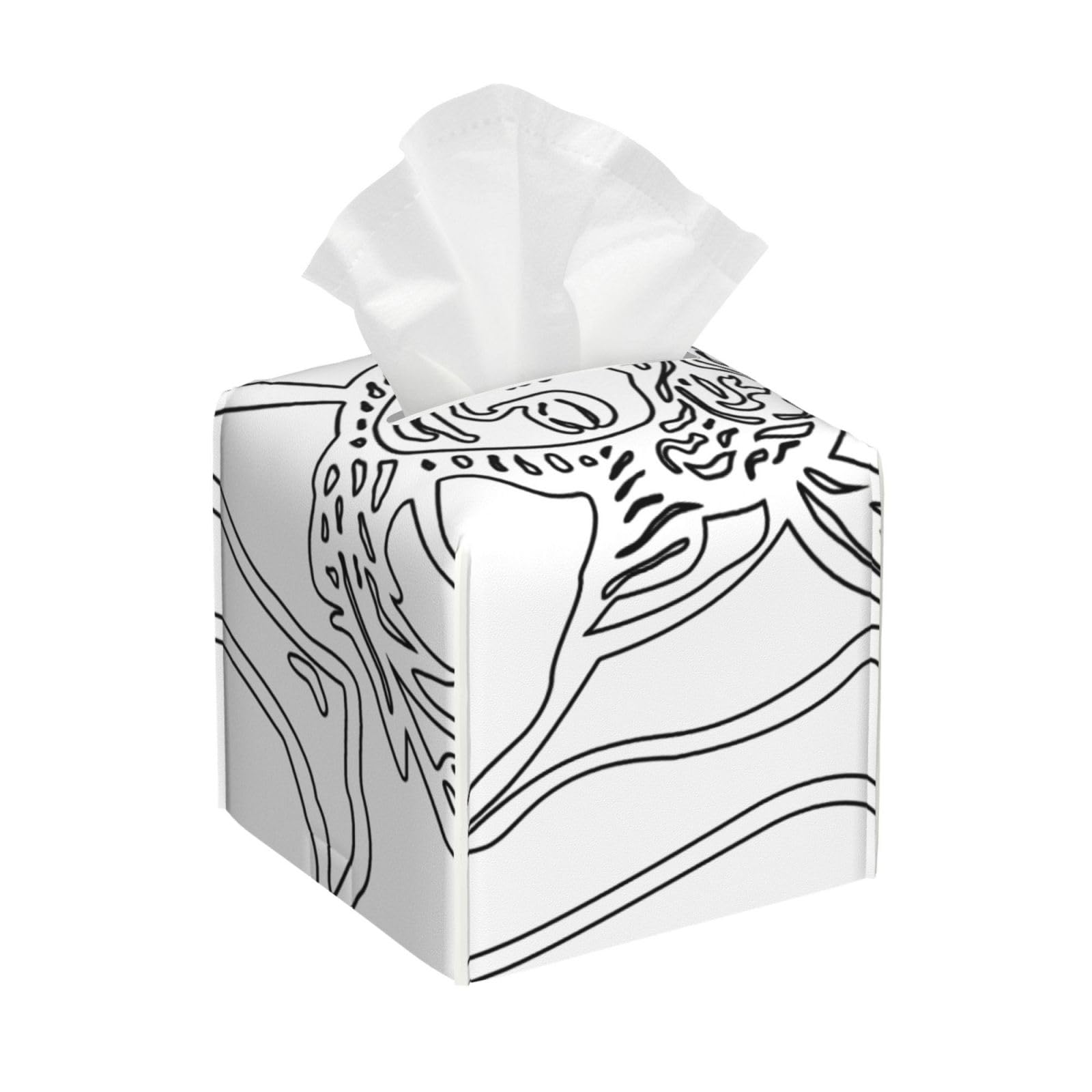 Sicilian Trinacria Square PVC Tissue Box Cover Modern Decorative Holder for Bathroom Vanity