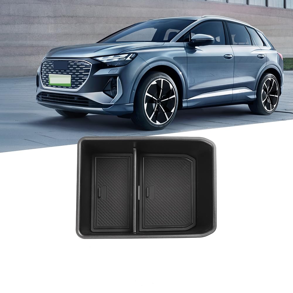 Zumaha Car Central Storage Box Armrest Box Organizer Tray For Audi Q4 E-Tron 2021 2022 2023 Interior Fittings Accessories