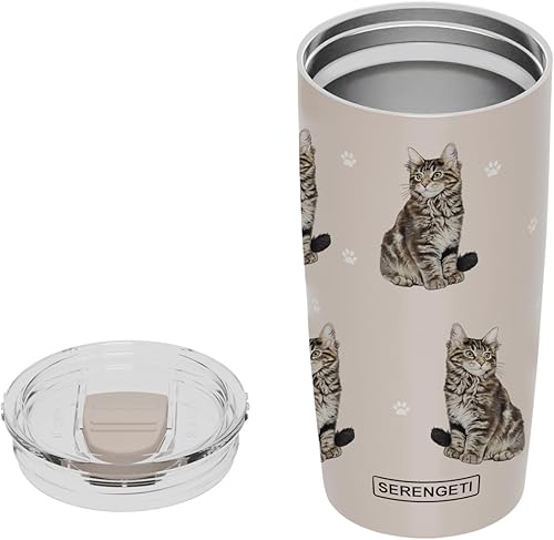 Miniatura 3 de SERENGETI Maine Coon - Vaso térmico de acero inoxidable de 20 onzas con tapa a prueba de derrames, impresión 3D, taza de viaje (vaso Maine Coon)