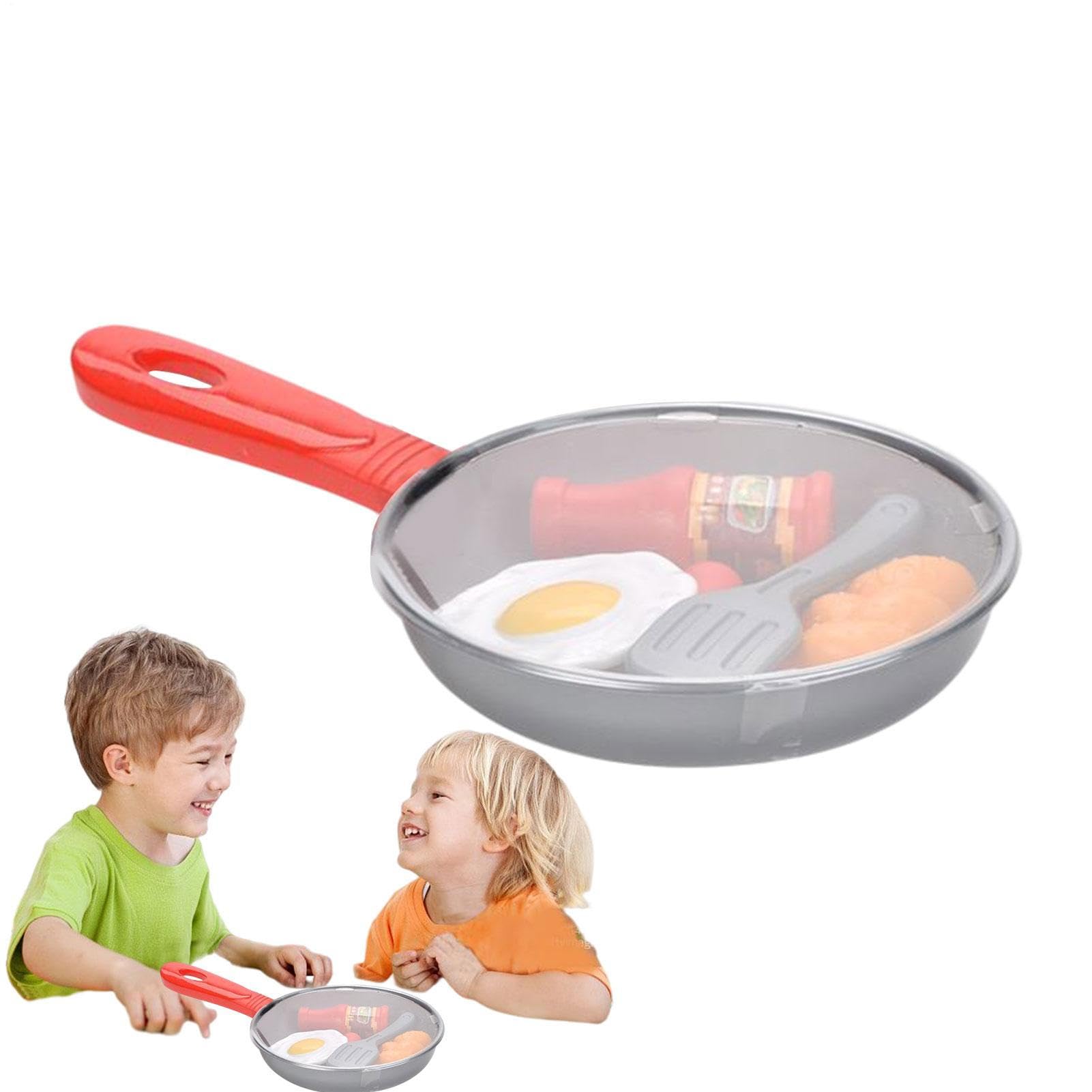 Bratpfanne, Bastelspielzeug für | Fake Foods, Spielset, fantasievolles Entwicklungsspielzeug, lustiges Lernspielzubehör für Kinder ab 3 Jahren