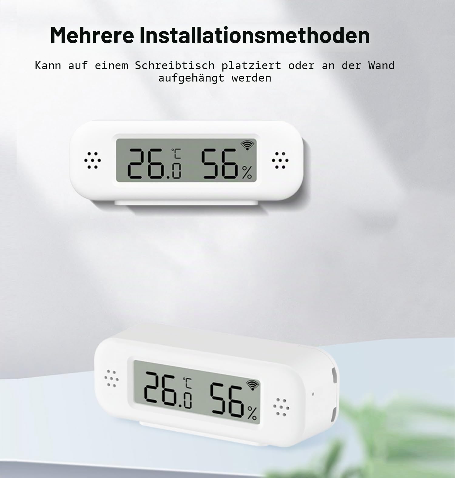 WLAN Thermometer Hygrometer: Smartes Temperatur- und Feuchtigkeitssensor, Echtzeit-Monitor, App-Benachrichtigung, Digitales Temperatursensor Innen, kompatibel mit Alexa/Google Home (4PCS)