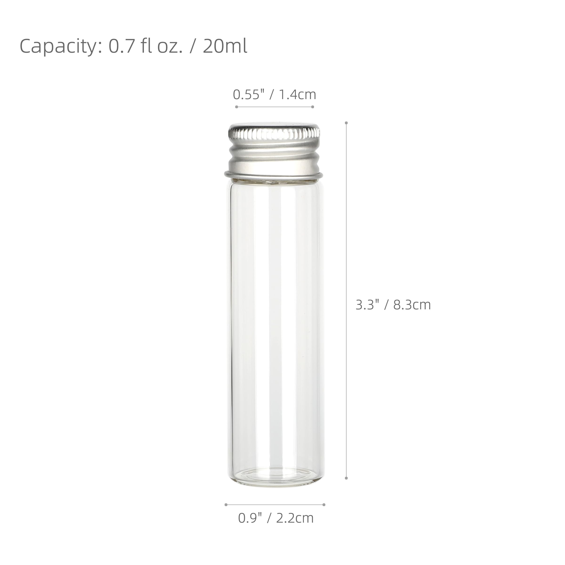 Magic Season Decorative Glass Bottles (24 Pcs w/Aluminum Caps / 0.68 fl oz.)