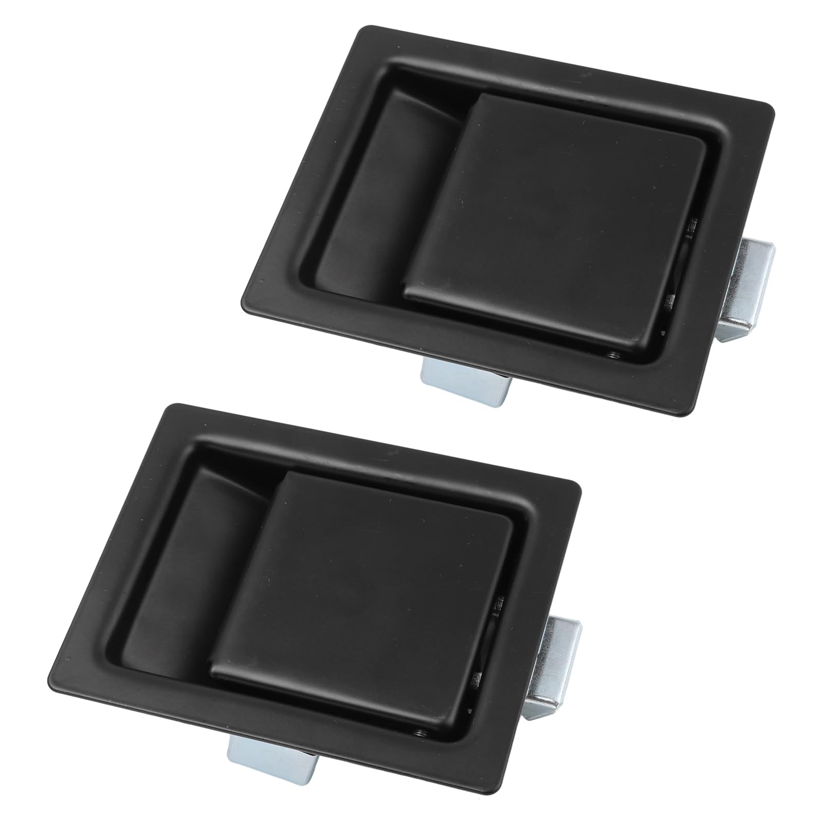Caja de herramientas de montaje empotrado de acero al carbono con mango de paleta para camión RV con lengüeta de bloqueo de acero inoxidable y 127X102mm 2 uds