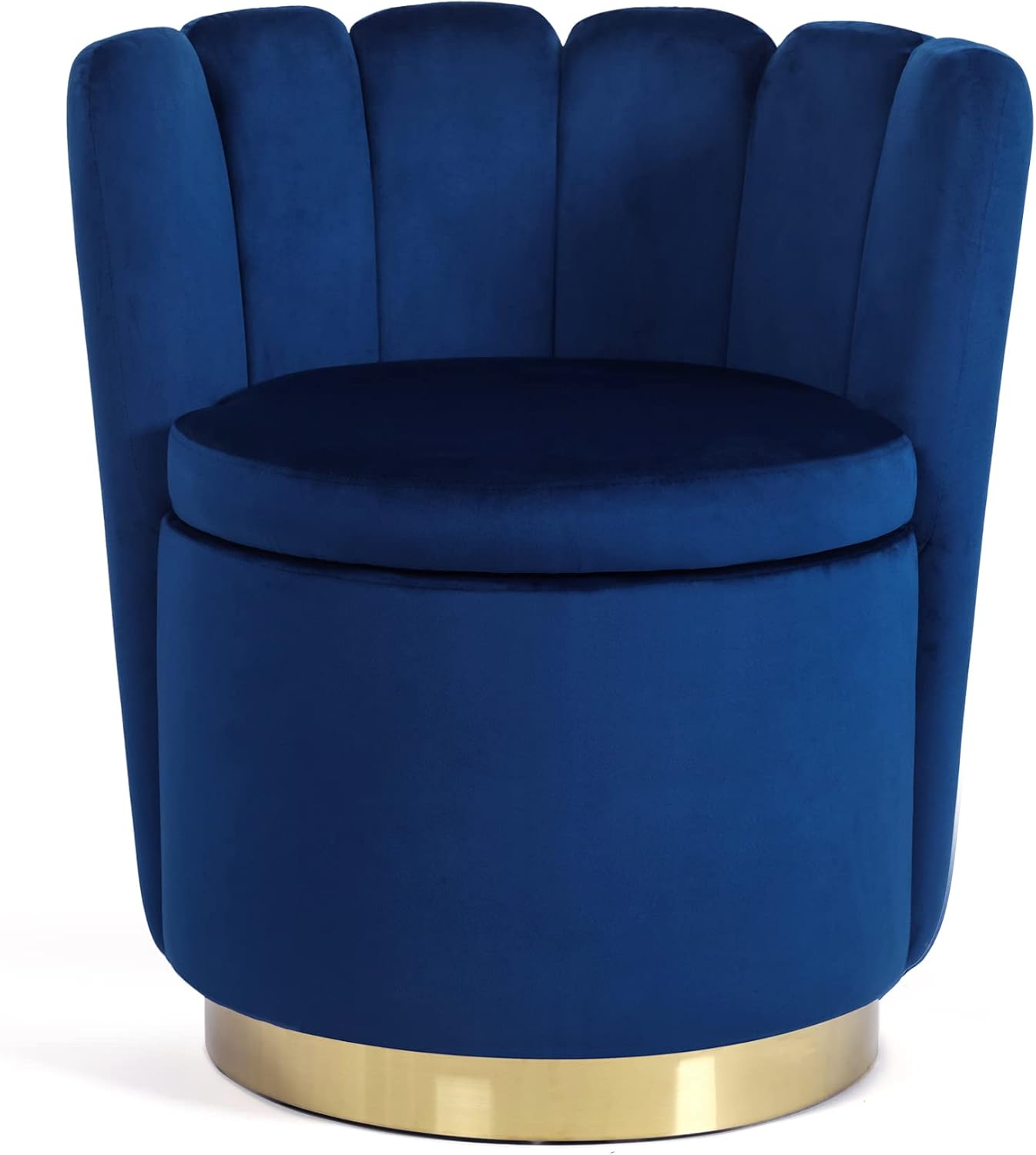 Homebeez Modern Finger Shape Storage Ottoman, Velvet Upholstered Accent