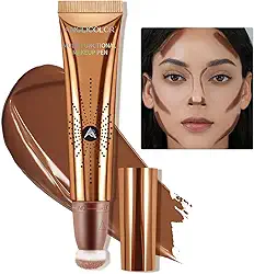 Contorno em Bastão Líquido para Bochechas, Corretivo Líquido com Aplicador Almofada, Fórmula Construível, Contour Líquido Bronzer Stick Long Lasting Maquiagem Facial Natural