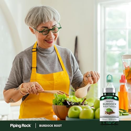 Miniatura 6 de Piping Rock Cápsulas de raíz de bardana de 1000 mg | 120 unidades | Suplemento de hierbas | Extracto concentrado | Sin gluten, sin OMG