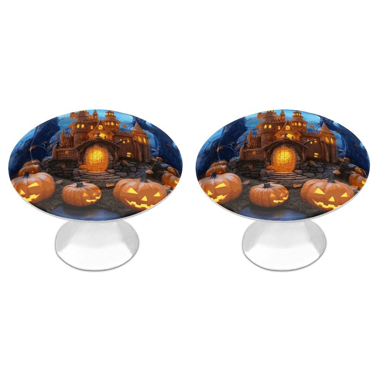 Btcowzrv Style Halloween Castle Pumpkin 2 Pack Cabinet Knobs Drawer Pulls