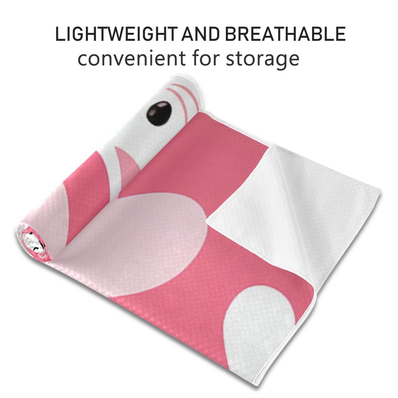 Hezely Non-Slip Hot Yoga Towel - Mat-Sized, Super-Absorbent Microfiber Sweat Towel for Gym, Bikram, Pilates and Yoga Mats,Love Kitten Print