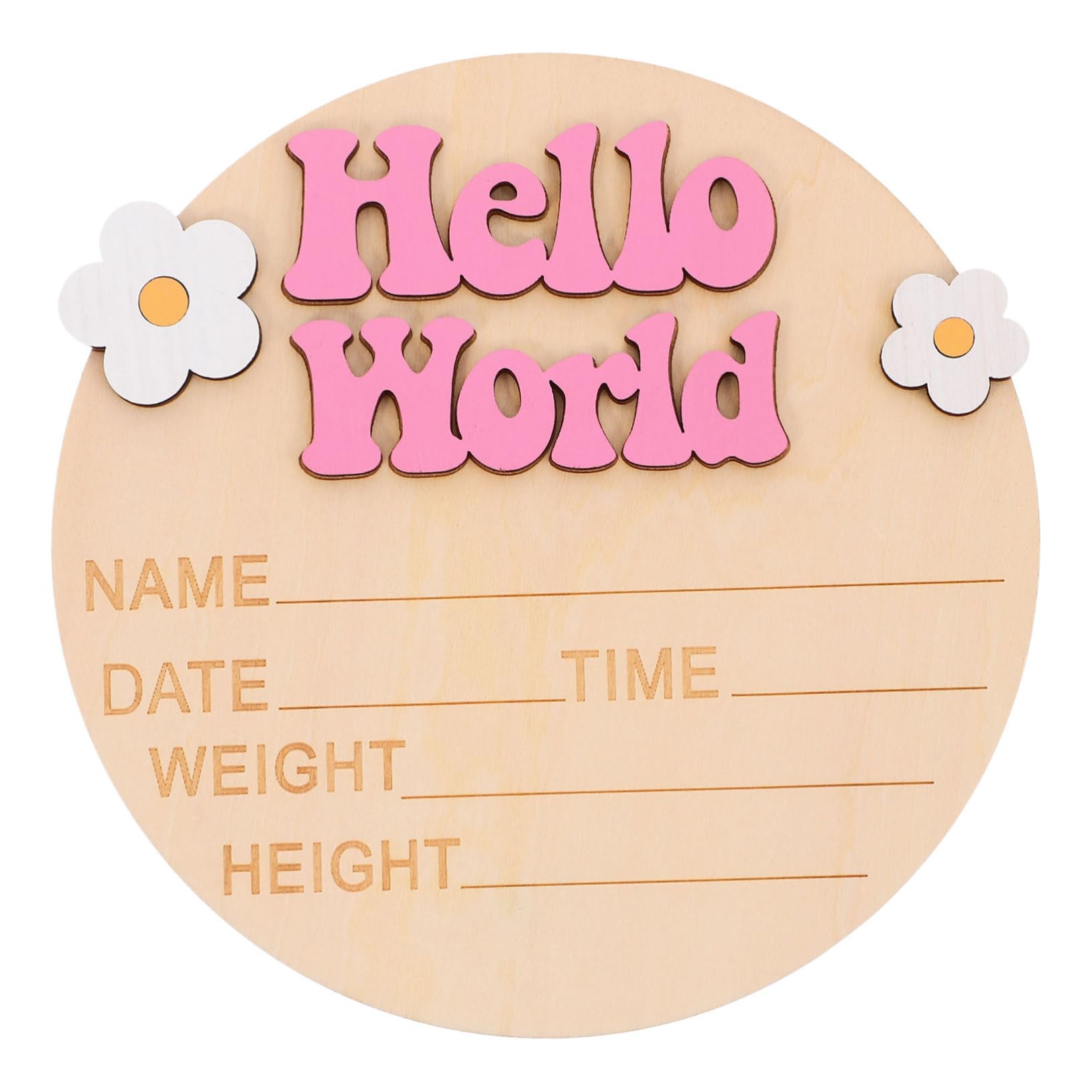 Hohopeti Growth Commemorative Card Wooden Baby Milestone Sign for Baby Shower Dec