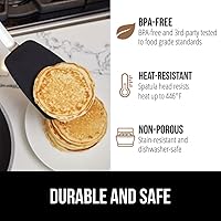 Vista 5 de GORILLA GRIP Espátula de silicona flexible de grado alimenticio, cabezal resistente al calor para sartén antiadherente, mango de goma suave