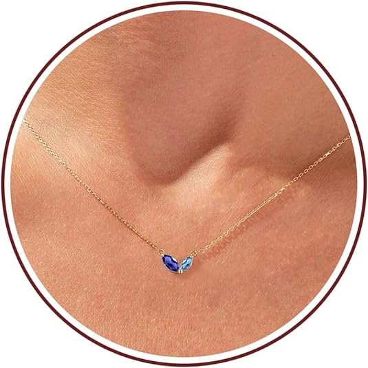 Birthstone Necklace for Women Dainty Gold Necklace with 2 Birthstone Christmas Stocking Stuffers Teen Girl Gifts Trendy Stuff Birthday Gift Moms 2025 Graduation Gift Adjustable Anniversary Jewelry for Daughter Girlfriend Friend