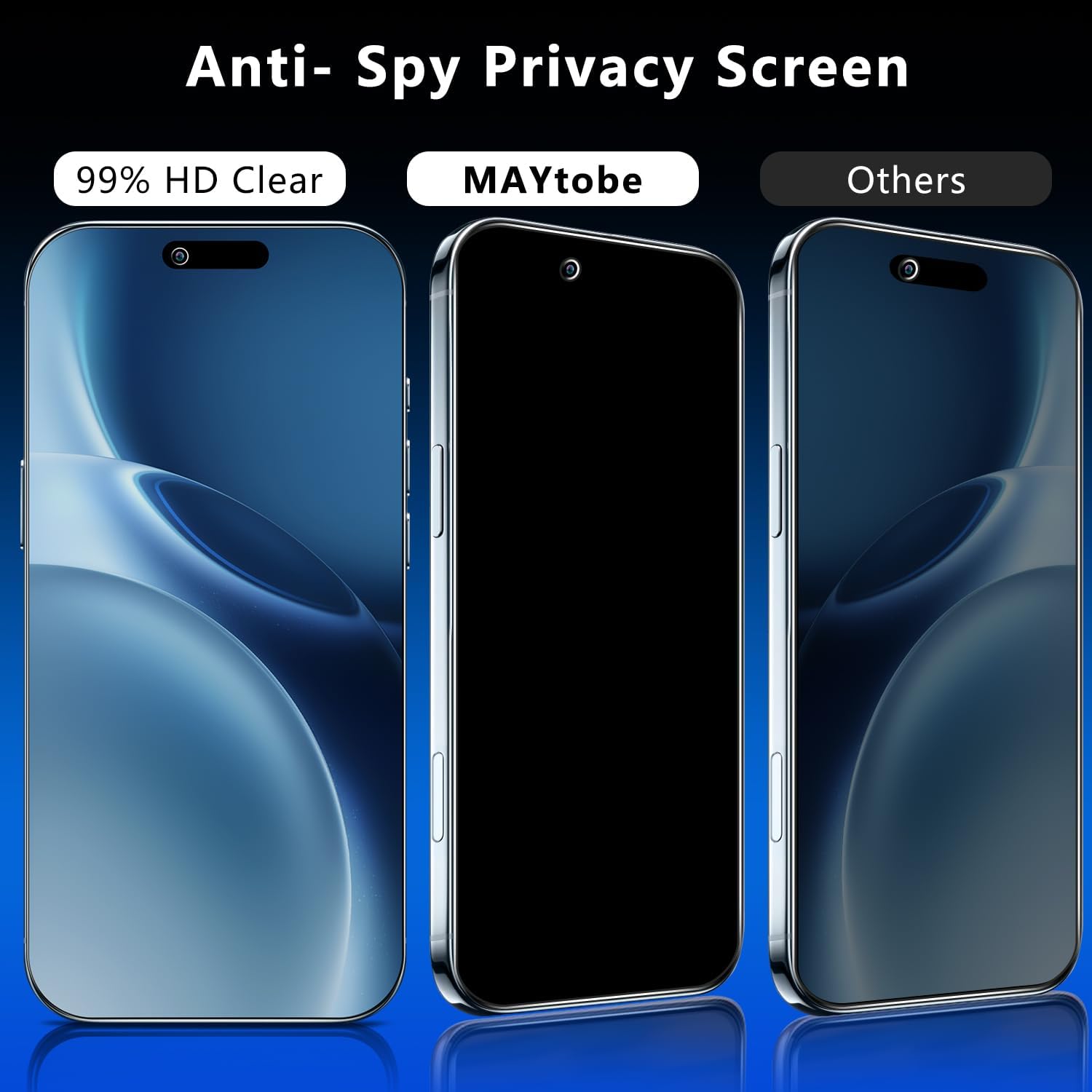 MAYtobe 2-Pack Privacy Screen Protector for iPhone Air Tempered Glass