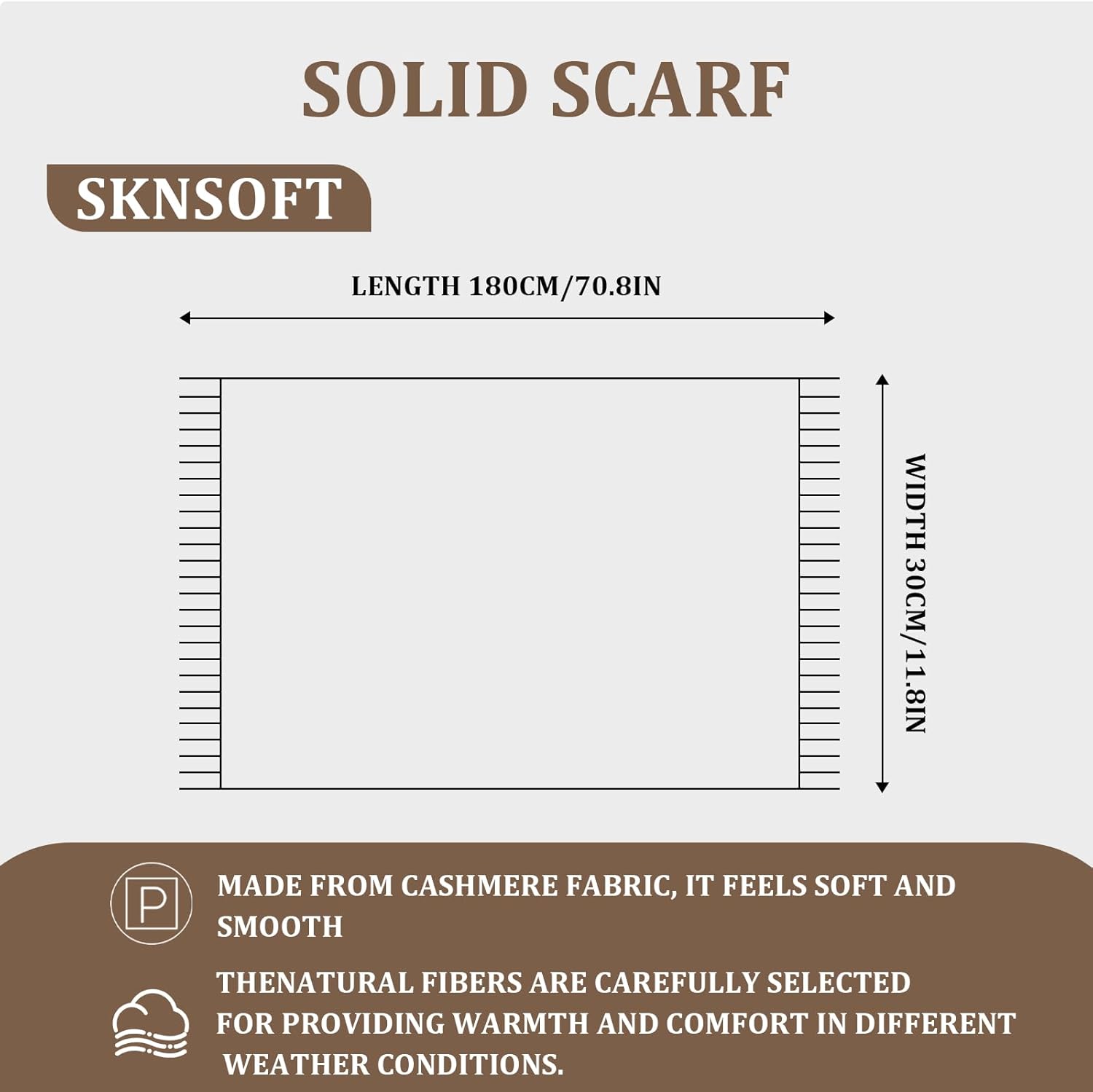 Cashmere Winter Scarf for Women, Men's Scarves Solid Warm Cold Weather Wraps