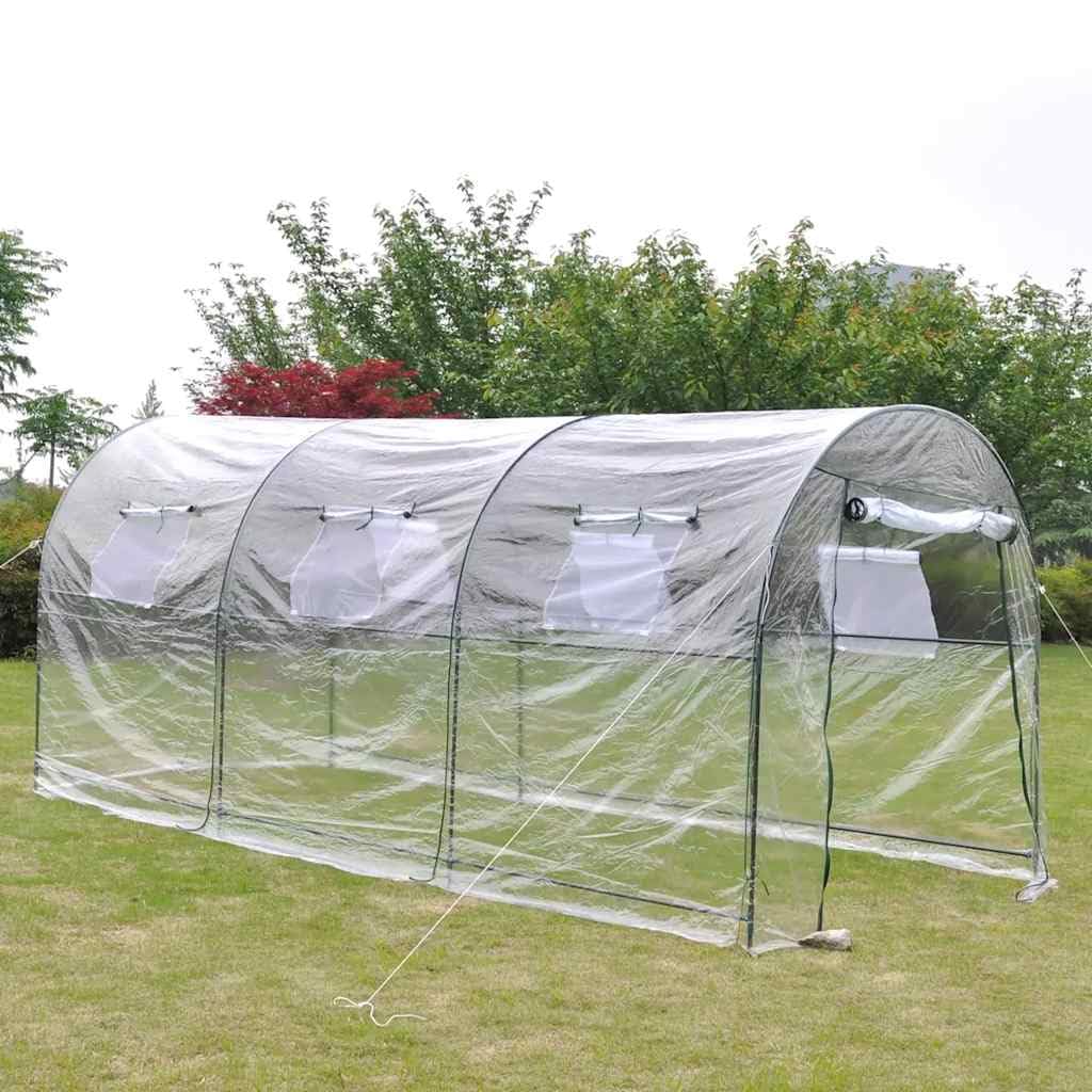 Invernadero con puerta con cremallera, cubierta verde transparente, grande y móvil para principiantes y jardineros experimentados