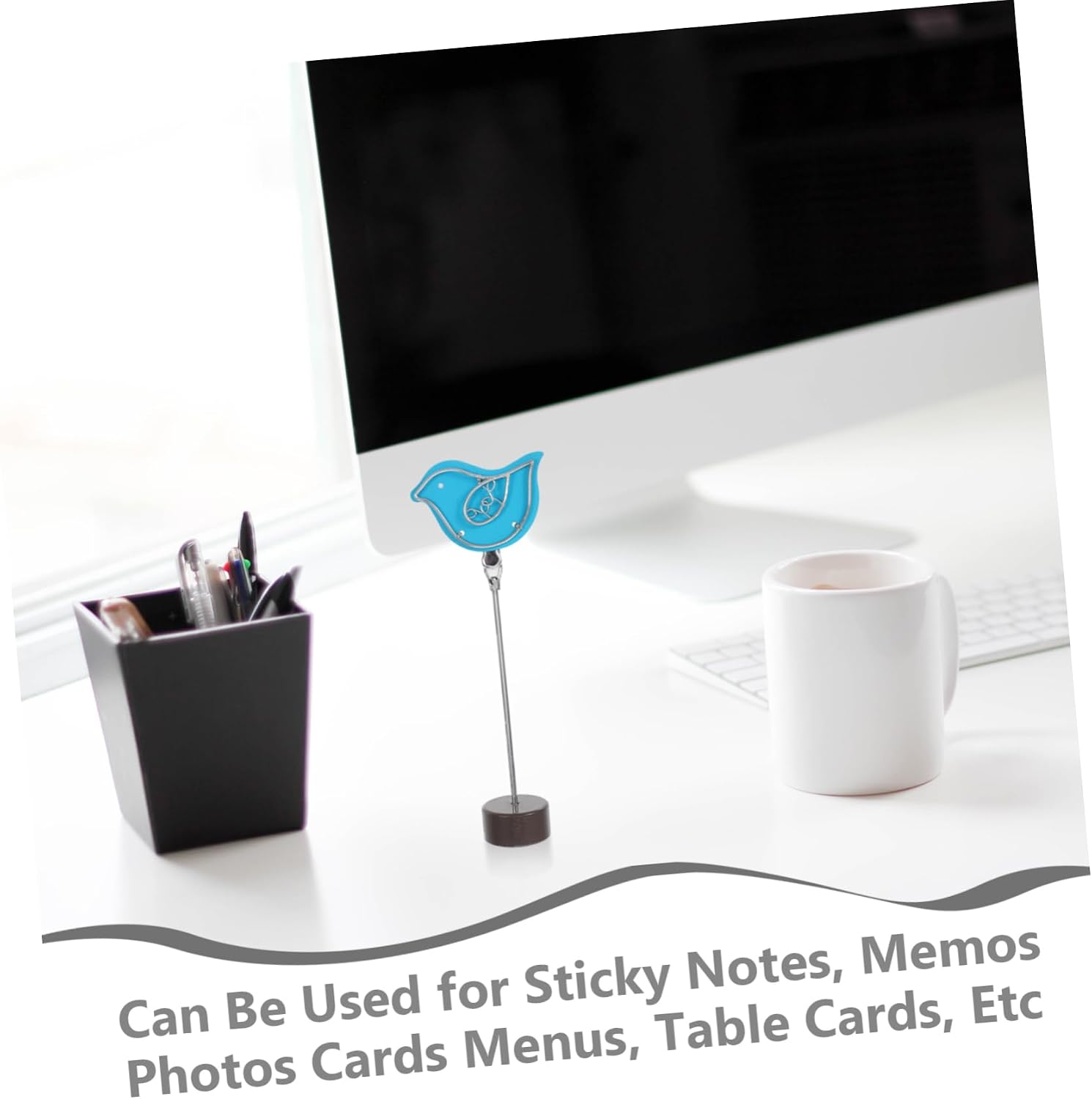 Adorable Vertical Photo Clip Stand Holder for Desk Memo and Notes Cute Table Card Holder Metal Base for Pictures Office Home Decor