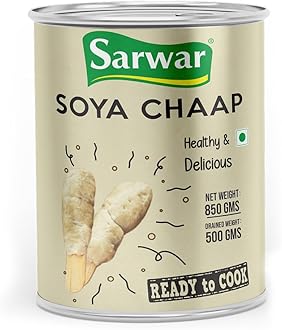 Sarwar Soya Chaap - 850g| Pack of 1| Plant-based protein| Gluten-free| High-protein vegetarian food| Meat alternative| For grilling, curry, tikka| Ready-to-cook