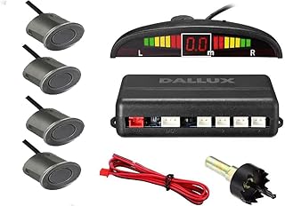 Kaber Egypt 2020 Car Parking Assist Reverse System with Alarm Device 4 Sensors and LED Indicators Sound Warning Kit Car Sensor Suitable for All Cars - (Gray)