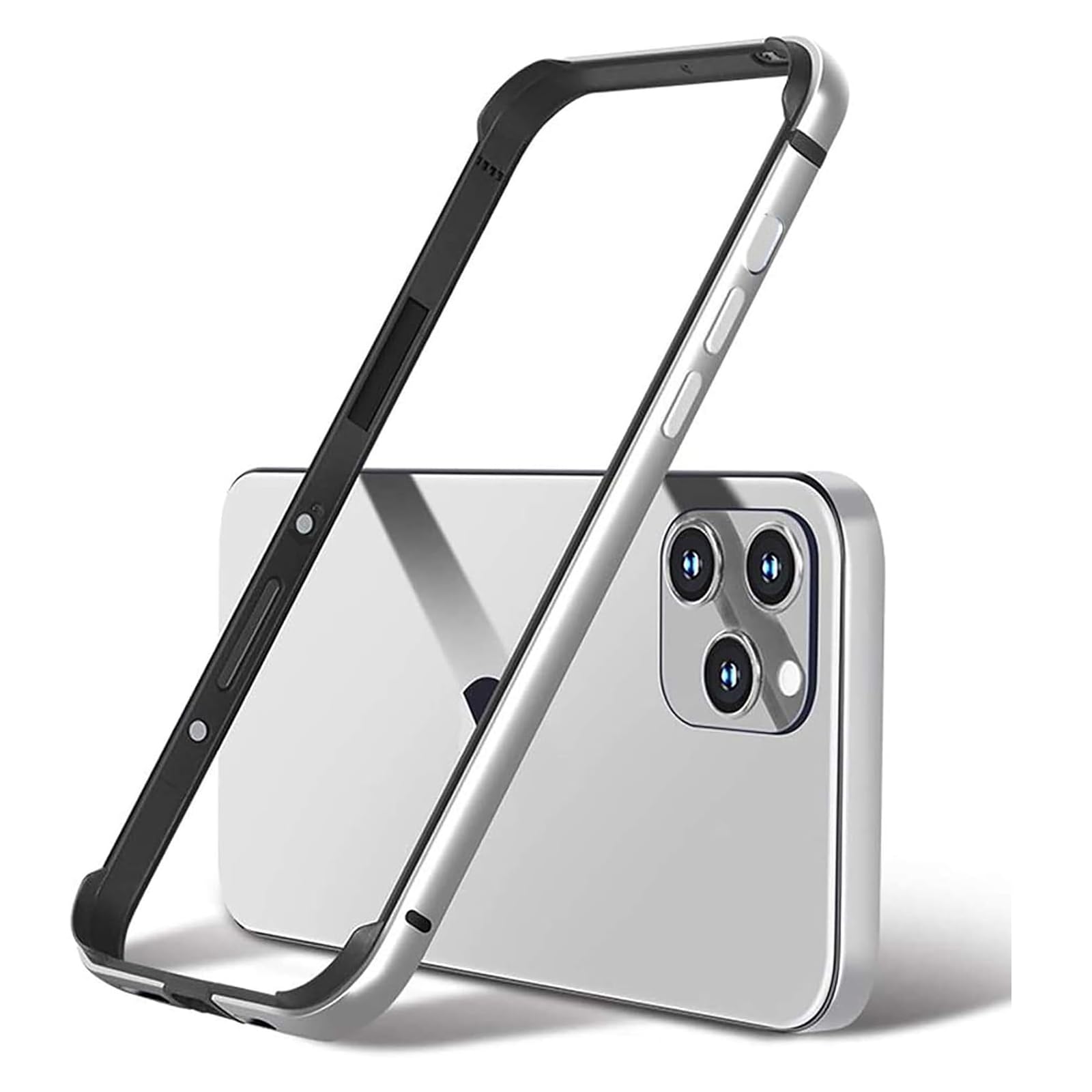 Coque iPhone 16 Pro en aluminium premium argent avec cadre rigide chic - 8