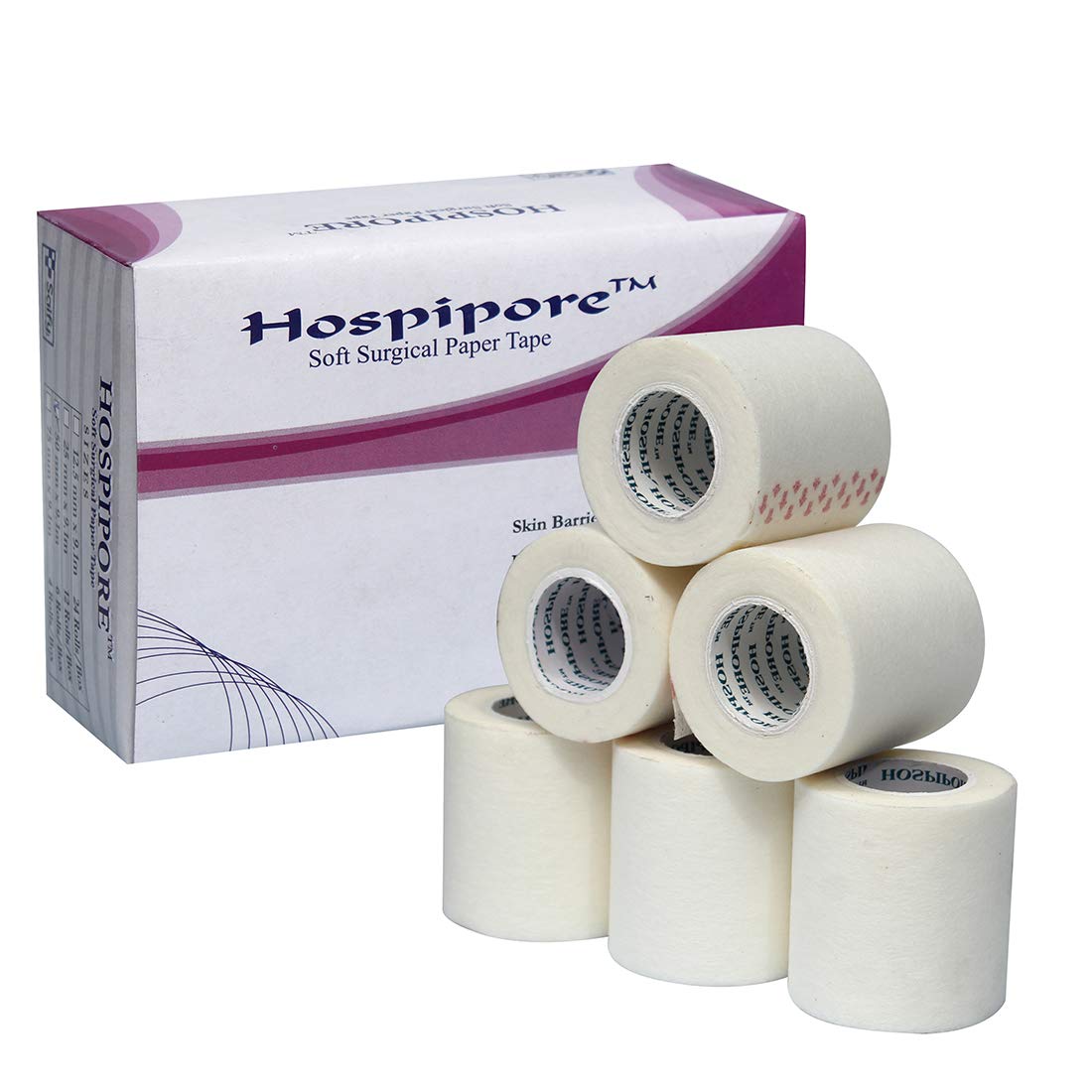 SMARTCARE Hospipore Paper Tape - 2" x 9M, 6 Rolls - Gentle & Secure Medical Adhesive Tape