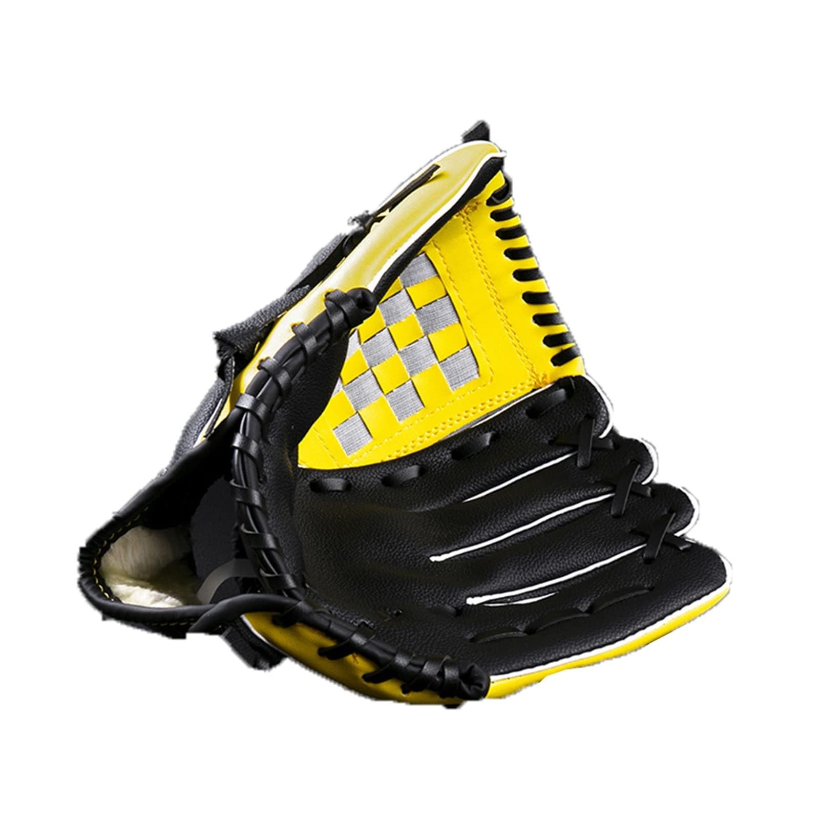 Baseball Glove,Sports Batting Gloves,Throw Catching Softball Glove 9.5"/10.5"/11.5"/12.5" Baseball PU Leather Left Hand Catcher's Mitt for Youth Kids Adult (Yellow, 11.5")