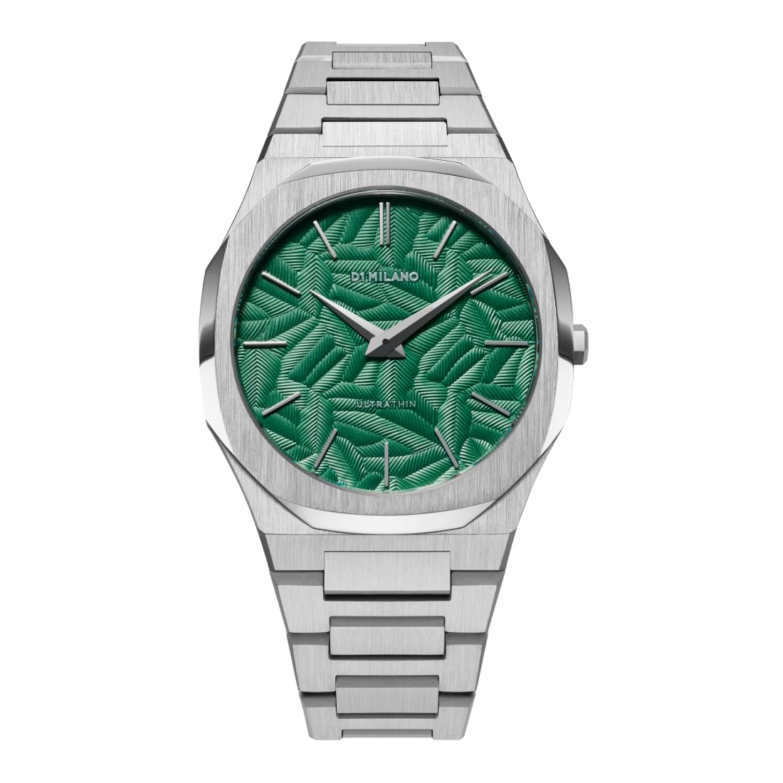 D1 Milano Stainless Steel Analog Green Dial Men Watch-Utbj34, Silver Band