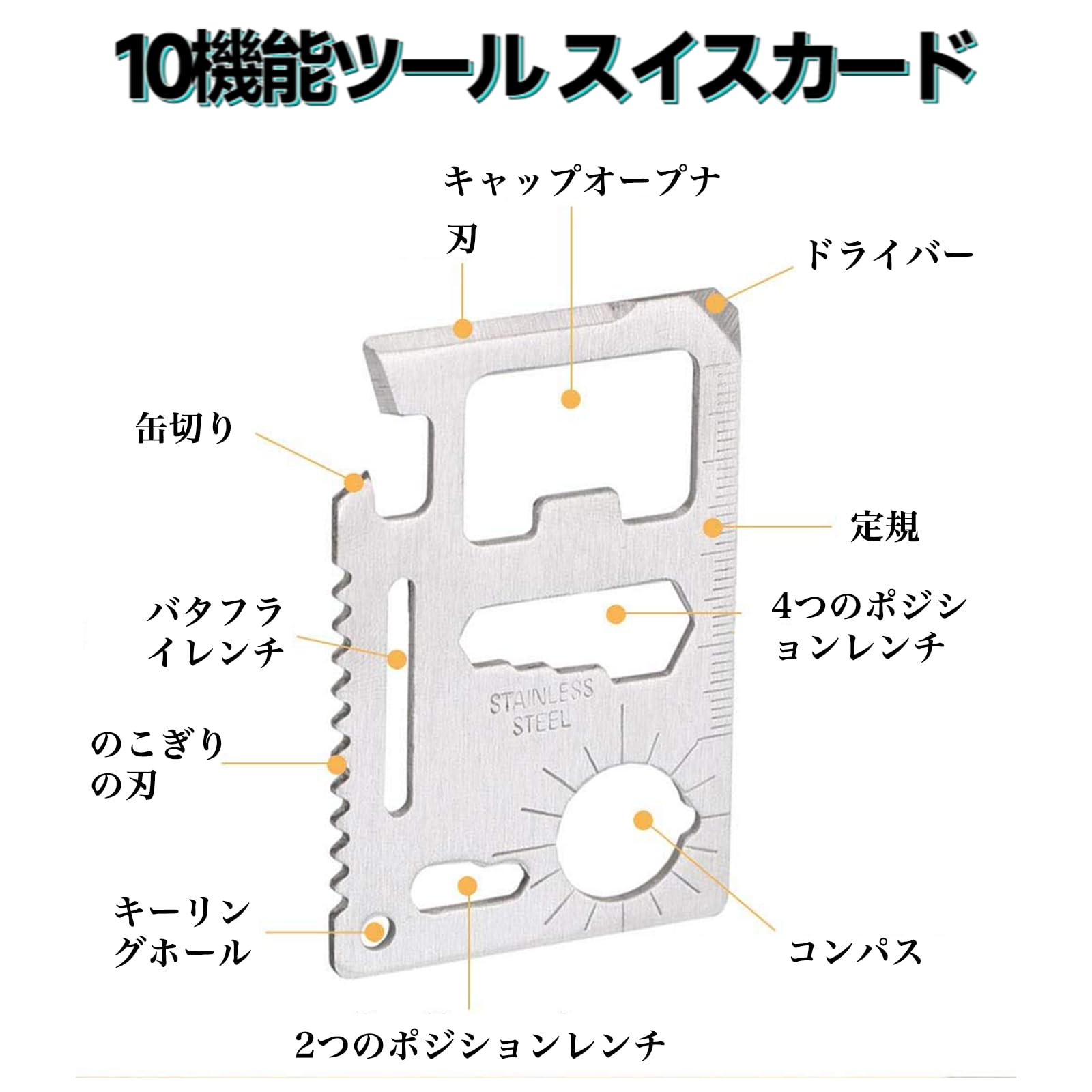 Amazon.co.jp: MAEXUS マルチツール アウトドア 万能ナイフ 4枚入り 10 