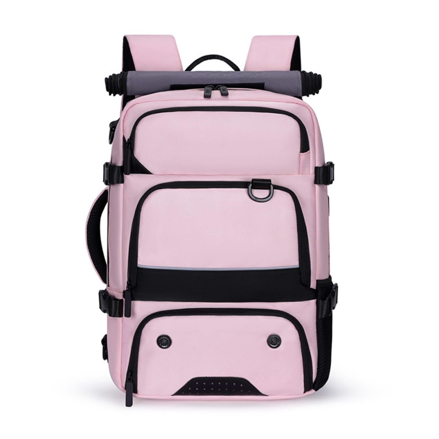 Multi-Pocket Travel Backpack Water-Resistant Pink Compact | Storage Layout Carry Comfort Everyday Compact Pink-picture-30