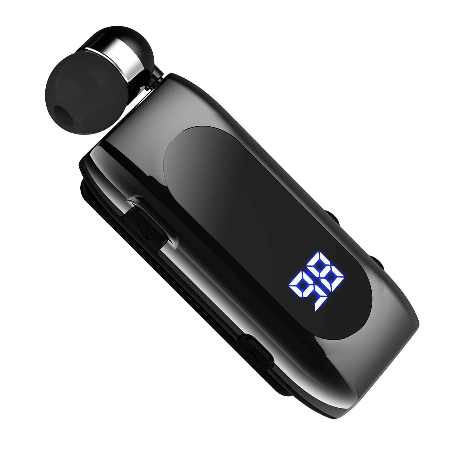 Auricolare nell'orecchio | Auricolare stereo senza fili - Auricolari sportivi da lavoro con clip, auricolare retrattile per donna, uomo, ufficio, sport
