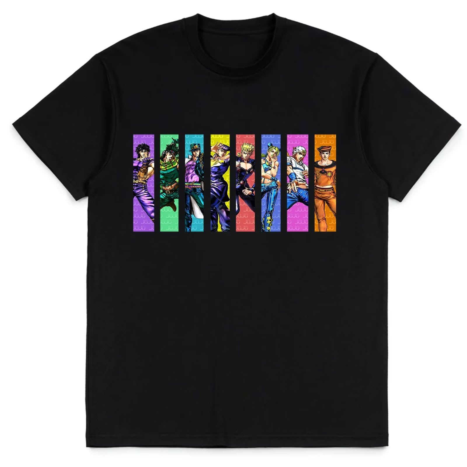 JoJo's Bizarre AdventureShirt Trend Fashion Anime t-Shirt Unisex Short-Sleeved Tops Teen Fans Gifts Black tee Shirt
