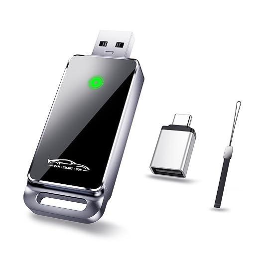 Wireless CarPlay Adapter 2024 Upgrade, Plug and Play, No Latency, Converts Factory Wired to Wireless, Compatible with iPhone 6+ and 2015+ Cars, Bluetooth 2.4GHz and Wi-Fi 2.4+5.8GHz