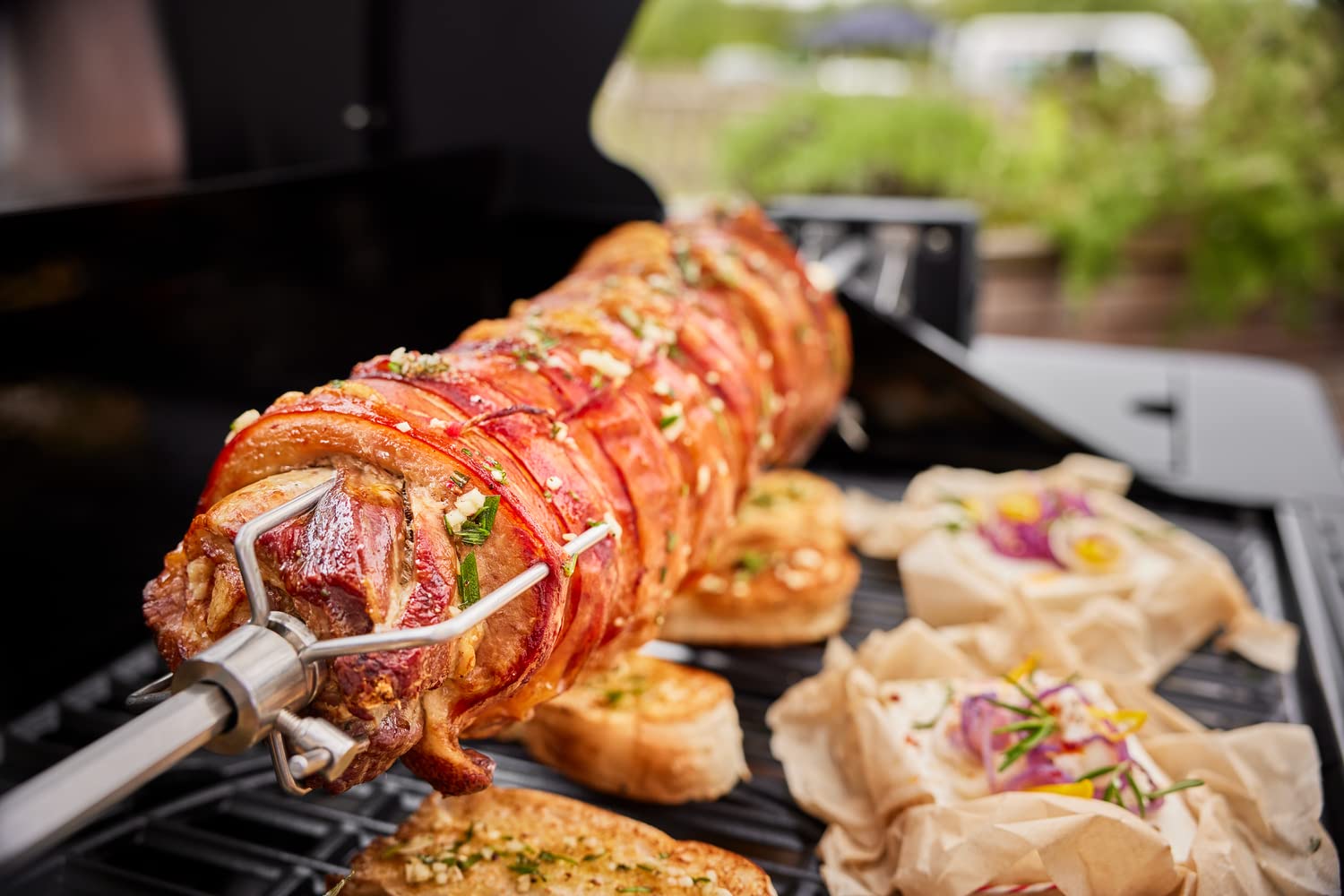 RÖSLE Spiedo per girarrosto, spina per girarrosto per stazioni BBQ RÖSLE per VIDERO G4/G6 e MAGNUM G4, capacità di carico 10 kg, acciaio inox 18/10