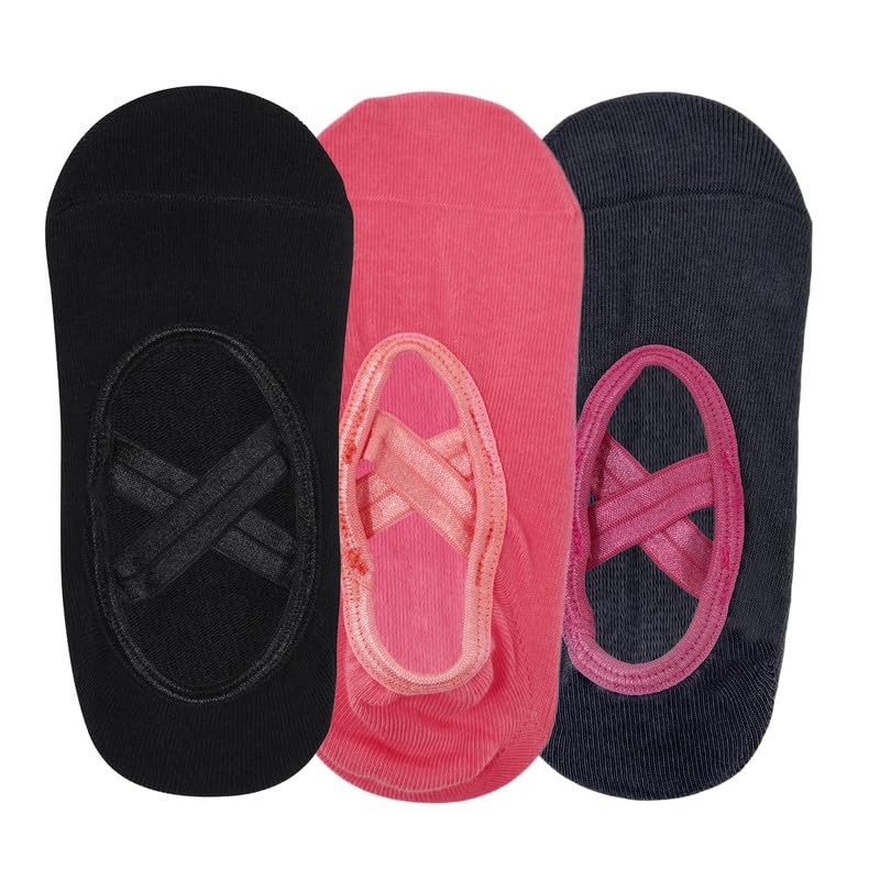 Image of Mint & Oak Pilates Socks with Grips for Women, Ankle Length Non-Slip Yoga Socks, Cotton Ideal For Yoga, Pilates, Gym, Workout, Cute Women's Gift