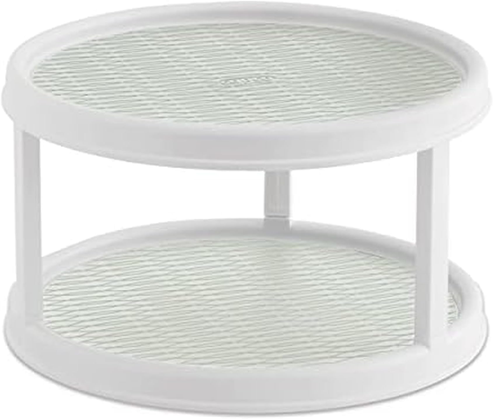 Copco Non-Skid 2 Tier Pantry Cabinet Lazy Susan Turntable, 12-Inch, White and Light Green (Pack of 6)