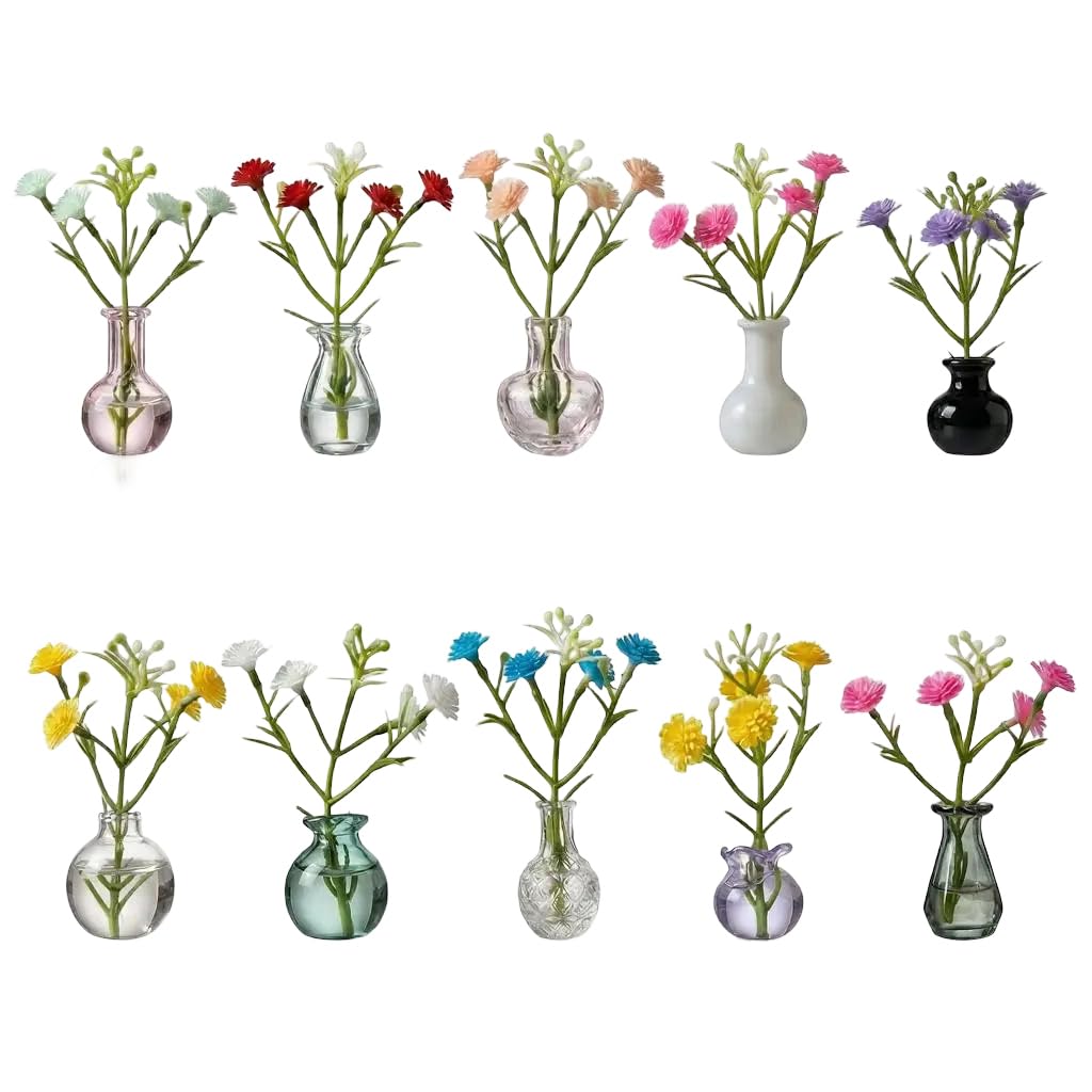 Refrigerator Magnets Lovely Minis Glass Vase Fridge Funny Tiny Magnet with Artificial Flowers for Lovely Minis for Tiny Glass Vases