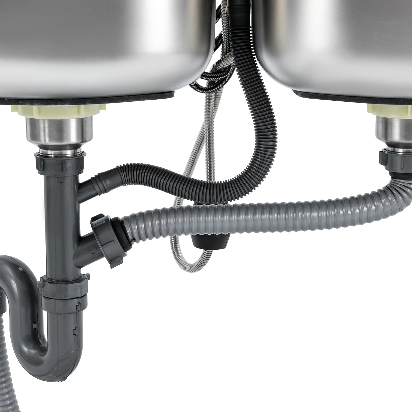 Lavello in acciaio inox, 2 vasche da campeggio, con lavello e rubinetto, per esterni, interni, cucina, ristorante, bar, 120 x 50 x 80 cm