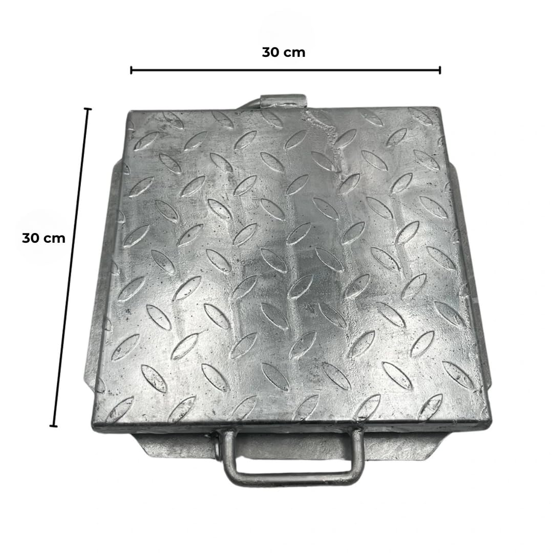 Copricistema In Acciaio Zincato 70x70 Cm - Per Vasche Interrate, Chiusura A Baionetta - Foto 4