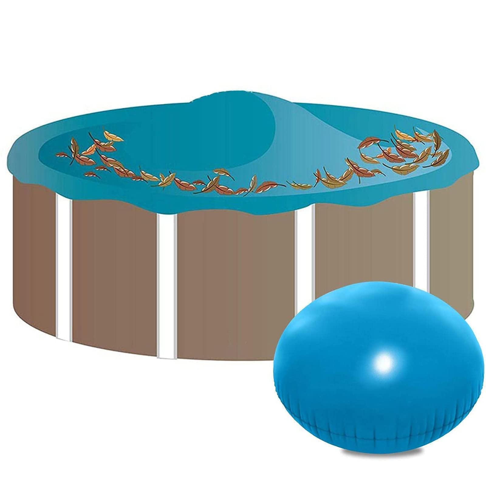 Coussin Gonflable Pour Piscine Hors-sol - Oreiller Hiver 105x10 Cm - Avec œillets Renforcés Pour Fixation - Bleu - 7
