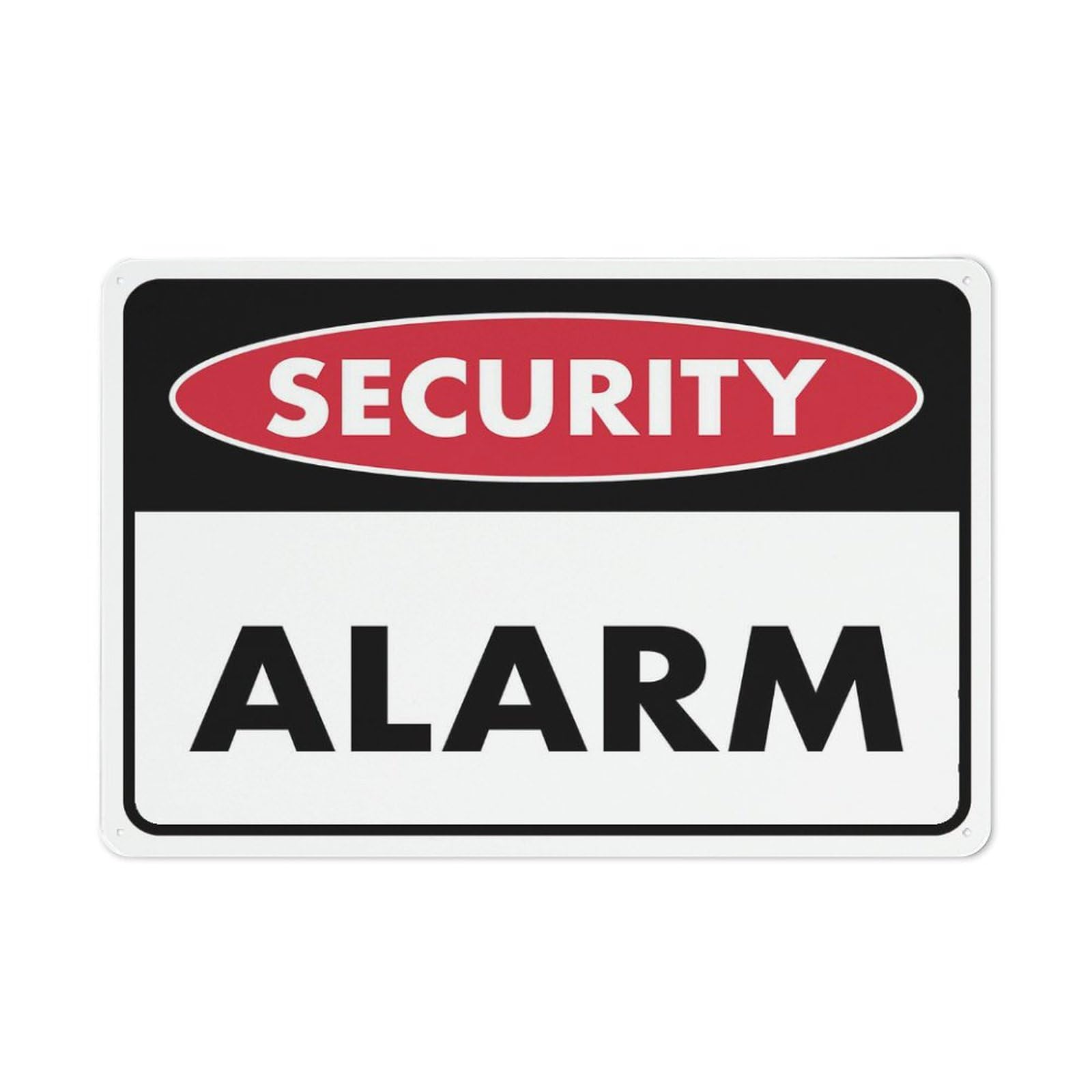 Security Alarm Sign for Business, 8x12 Inch Rust-Free UV-Printed Aluminum, 4 Pre-Drilled Holes, Durable & Weatherproof